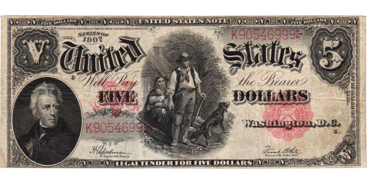 5 долларов 1907 года