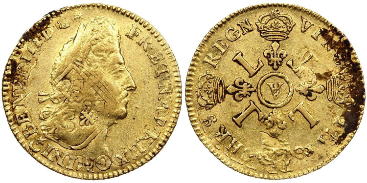 1 дьёр (луидор) 1693-1701 гг.