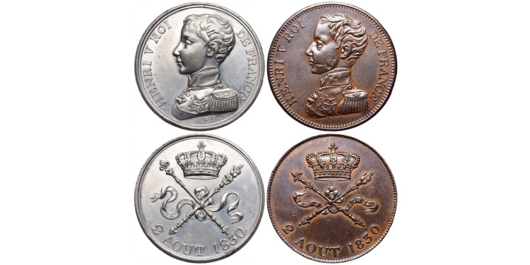 Лот из 2-х монет 1830 года. Франция
