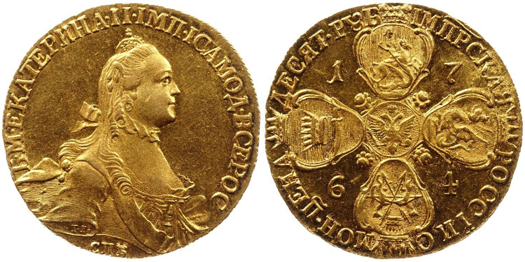 10 рублей 1764 года, СПБ-TI