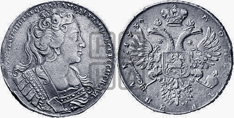 1 рубль 1730 года (“Анна с цепью”) - Биткин #387 (R3)
