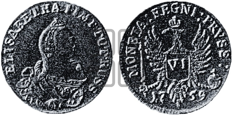 6 грошей 1759 года - Биткин #695 (R1)