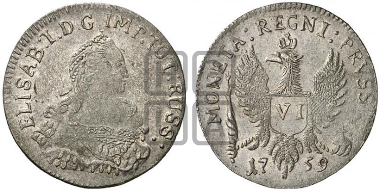6 грошей 1759 года - Биткин #697 (R)