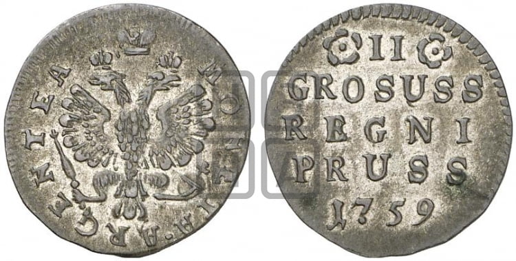 2 гроша 1759 года - Биткин #762 (R2)