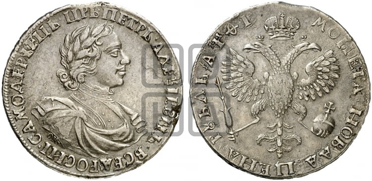 1 рубль 1719 года OK (портрет в латах, знак медальера ОК, без обозначения минцмейстера) - Биткин: #820 (R)