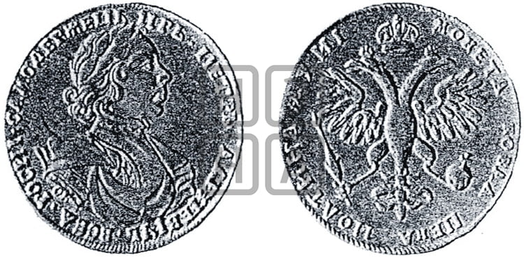Полтина 1718 года OK/L (портрет в латах, без пряжки на плече, знак медальера ОК, инициалы  минцмейстера L или LL) - Биткин: #606 (R)