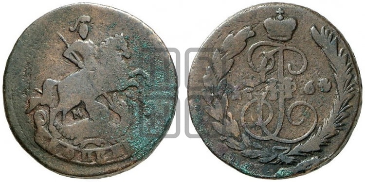 1 копейка 1764 года ММ (ММ или без букв, Красный  монетный двор) - Биткин #543 (R2)