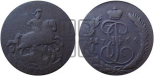 1 копейка 1766 года (ММ или без букв, Красный  монетный двор)