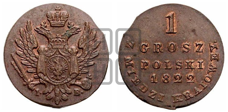 1 грош 1822 года IВ - Биткин #895