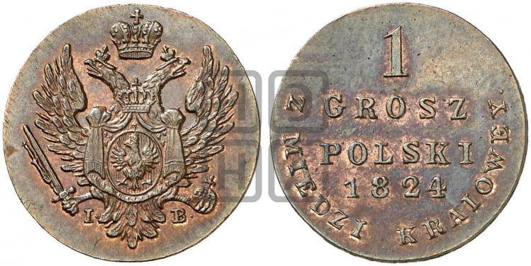 1 грош 1824 года IВ - Биткин #900