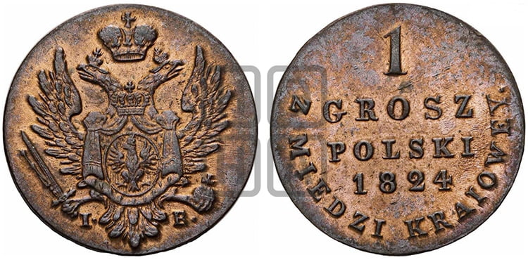 1 грош 1824 года IВ - Биткин #901