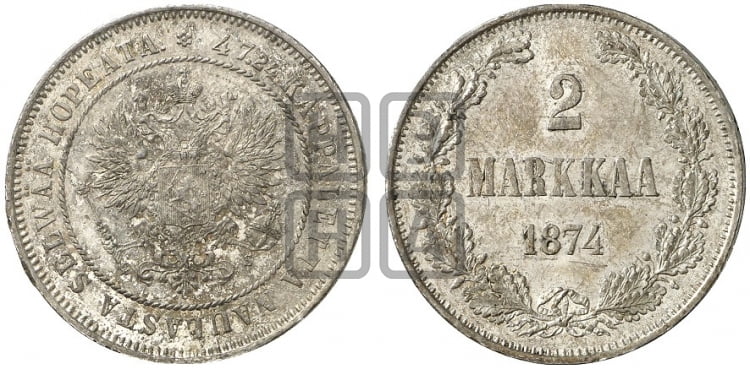 2 марки 1874 года S - Биткин #623