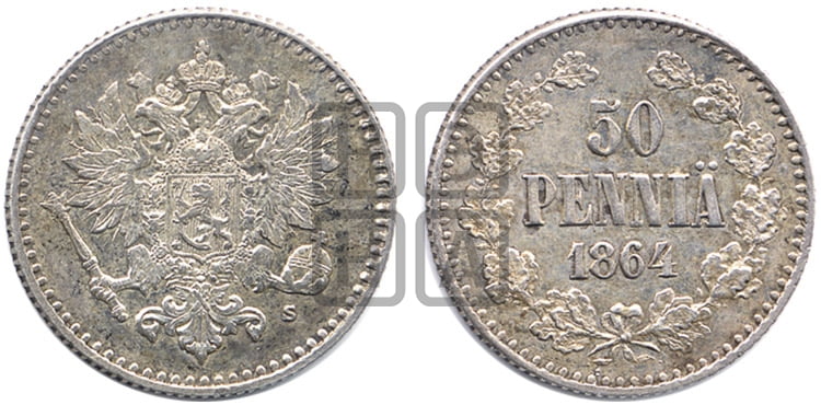 50 пенни 1864 года S - Биткин #632