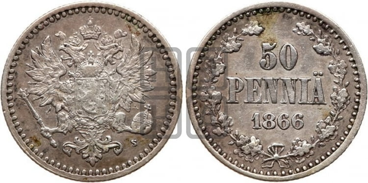 50 пенни 1866 года S - Биткин #634