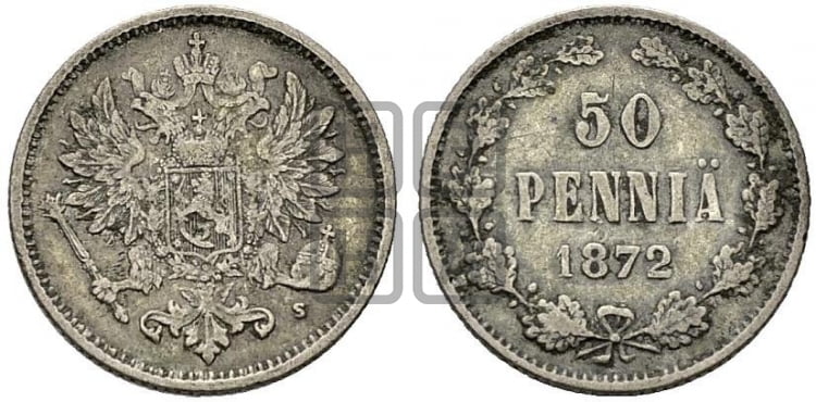 50 пенни 1872 года S - Биткин #638