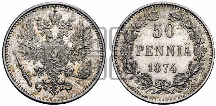 50 пенни 1874 года S - Биткин #639
