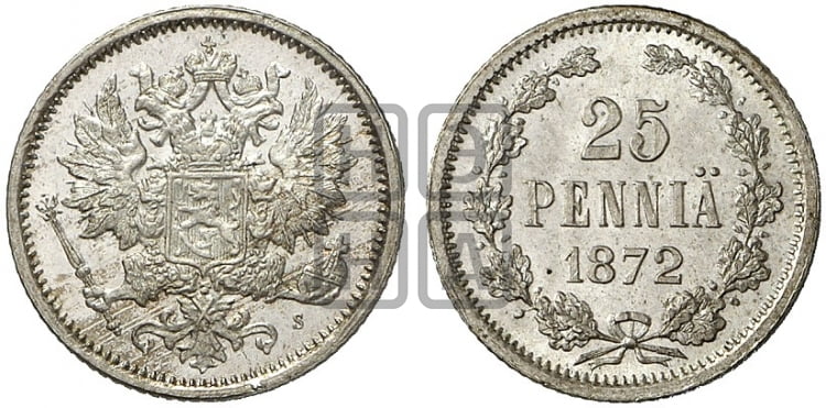 25 пенни 1872 года S - Биткин #647