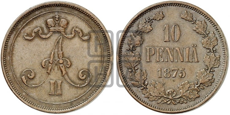 10 пенни 1875 года - Биткин #655 (R1)