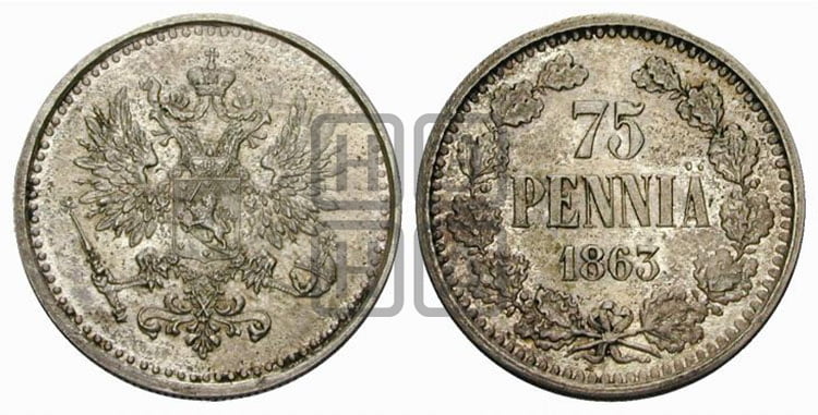 75 пенни 1863 года - Биткин #676 (Un)