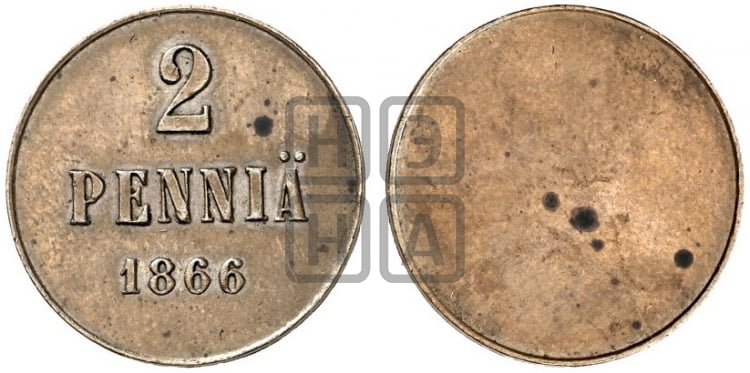 2 пенни 1866 года - Биткин #683 (R4)