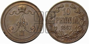 10 пенни 1863-1876 гг.