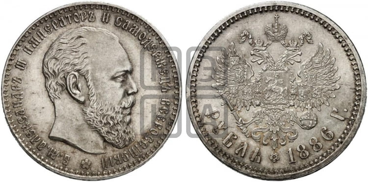 1 рубль 1886 года (АГ) (большая голова) - Биткин #60