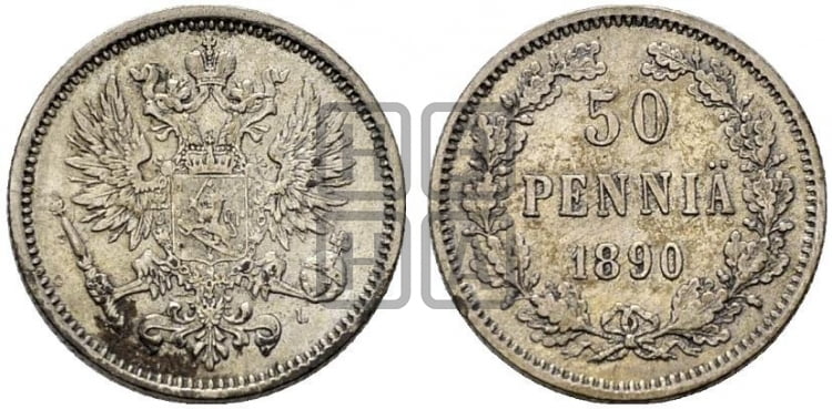 50 пенни 1890 года L - Биткин #234