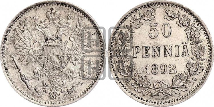 50 пенни 1892 года L - Биткин #236