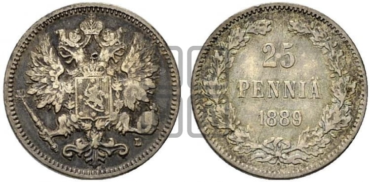 25 пенни 1889 года L - Биткин #238