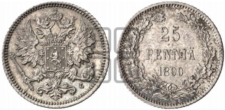 25 пенни 1890 года L - Биткин #239