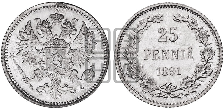 25 пенни 1891 года L - Биткин #240