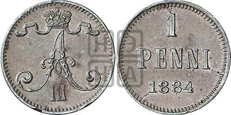 1 пенни 1884 года - Биткин #252 (R1)