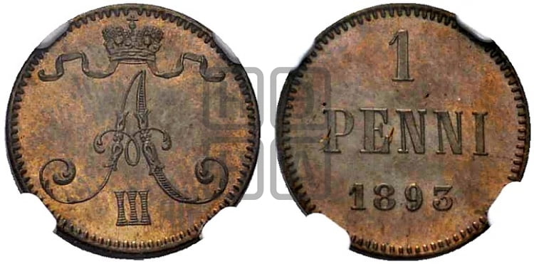 1 пенни 1893 года - Биткин #256