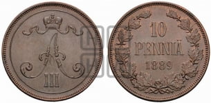 10 пенни 1889-1891 гг.