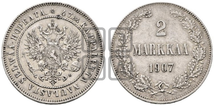 2 марки 1907 года L - Биткин #397