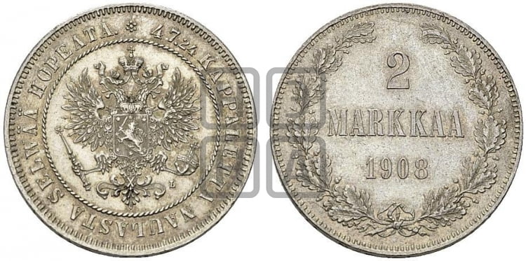 2 марки 1908 года L - Биткин #398