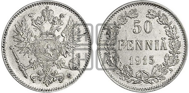 50 пенни 1915 года S - Биткин: #406