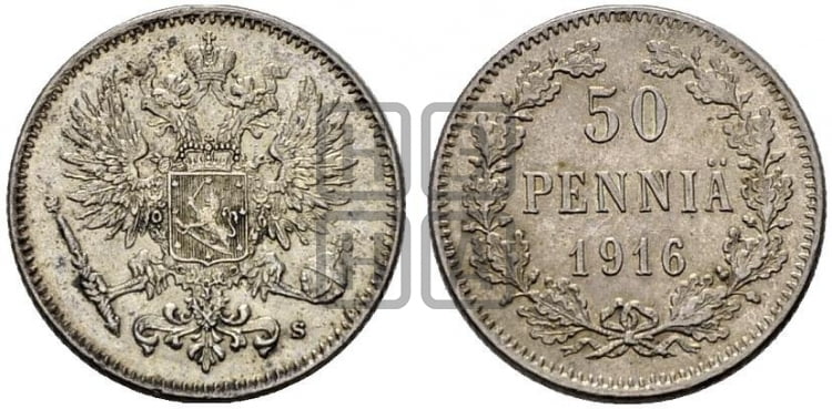 50 пенни 1916 года S - Биткин #407