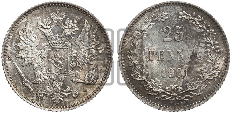 25 пенни 1901 года L - Биткин #412