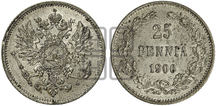 25 пенни 1906 года L - Биткин #414