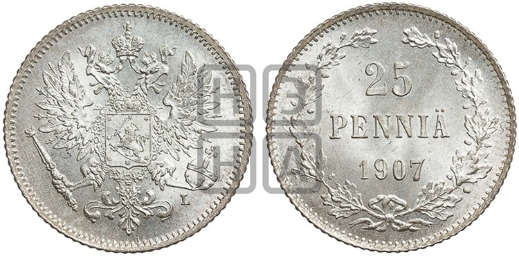 25 пенни 1907 года L - Биткин #415