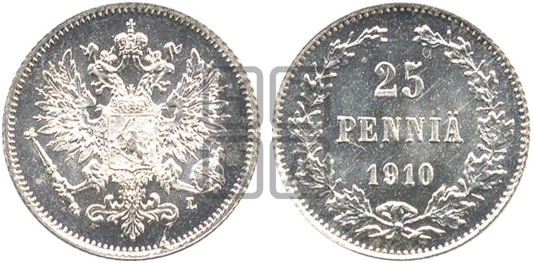 25 пенни 1910 года L - Биткин #418