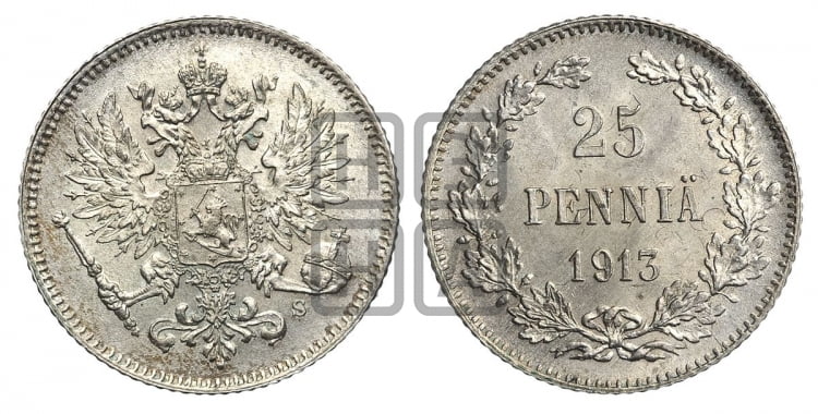 25 пенни 1913 года S - Биткин #419