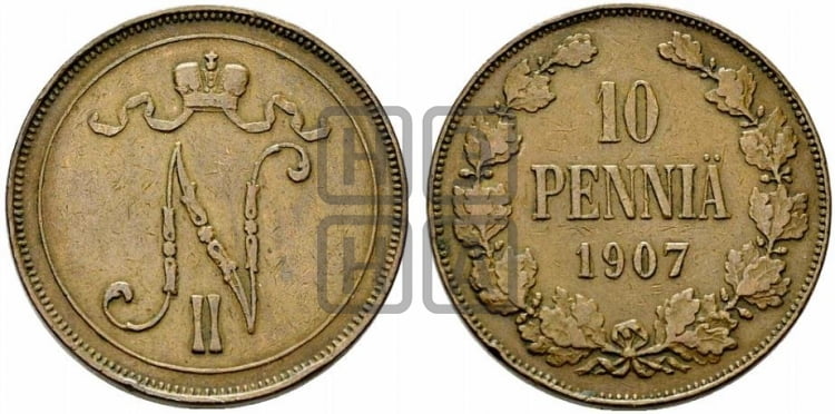 10 пенни 1907 года - Биткин #430
