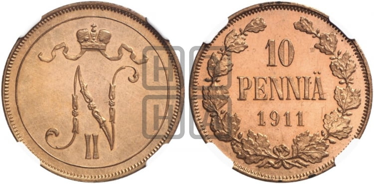 10 пенни 1911 года - Биткин #434