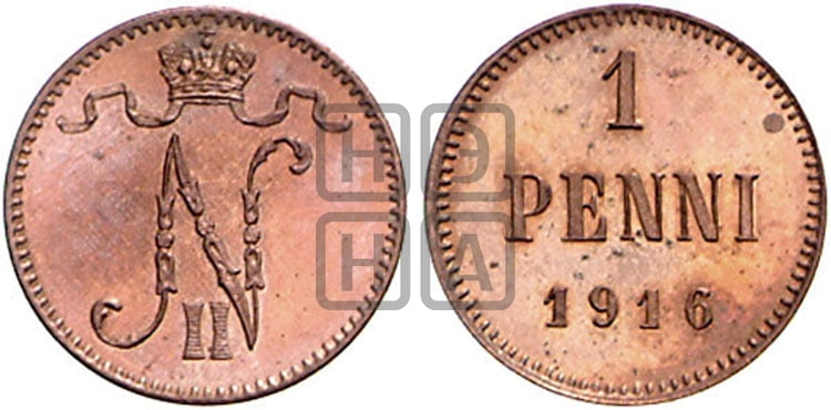 1 пенни 1916 года - Биткин #476