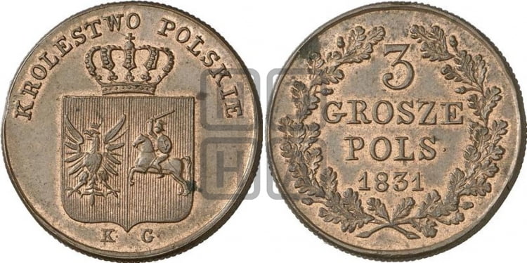 3 гроша 1831 года KG - Биткин #8