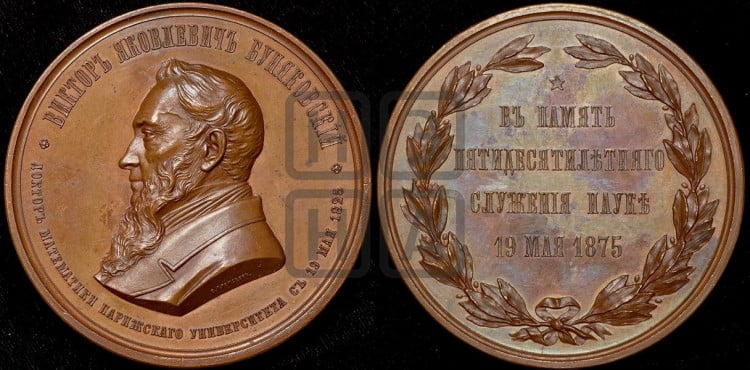 В.Я. Буняковский, 50 лет службы. 1875