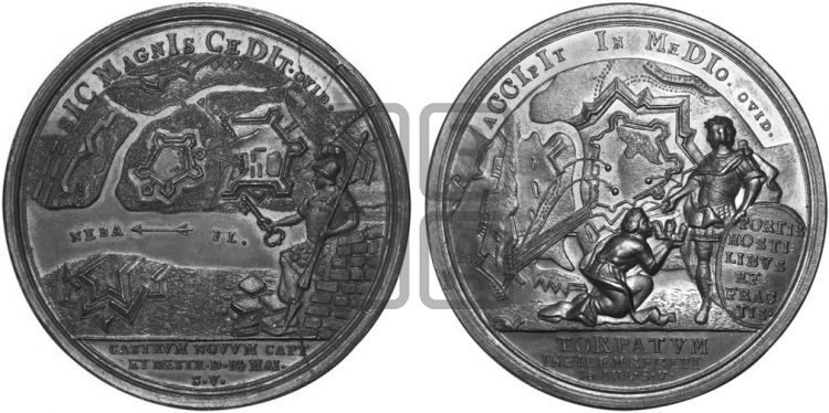 медаль Взятие Ниеншанца, 14 мая 1703 - Дьяков: 17.8