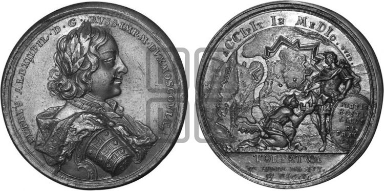 медаль Взятие Дерпта, 14 июля 1704 - Дьяков: 20.4